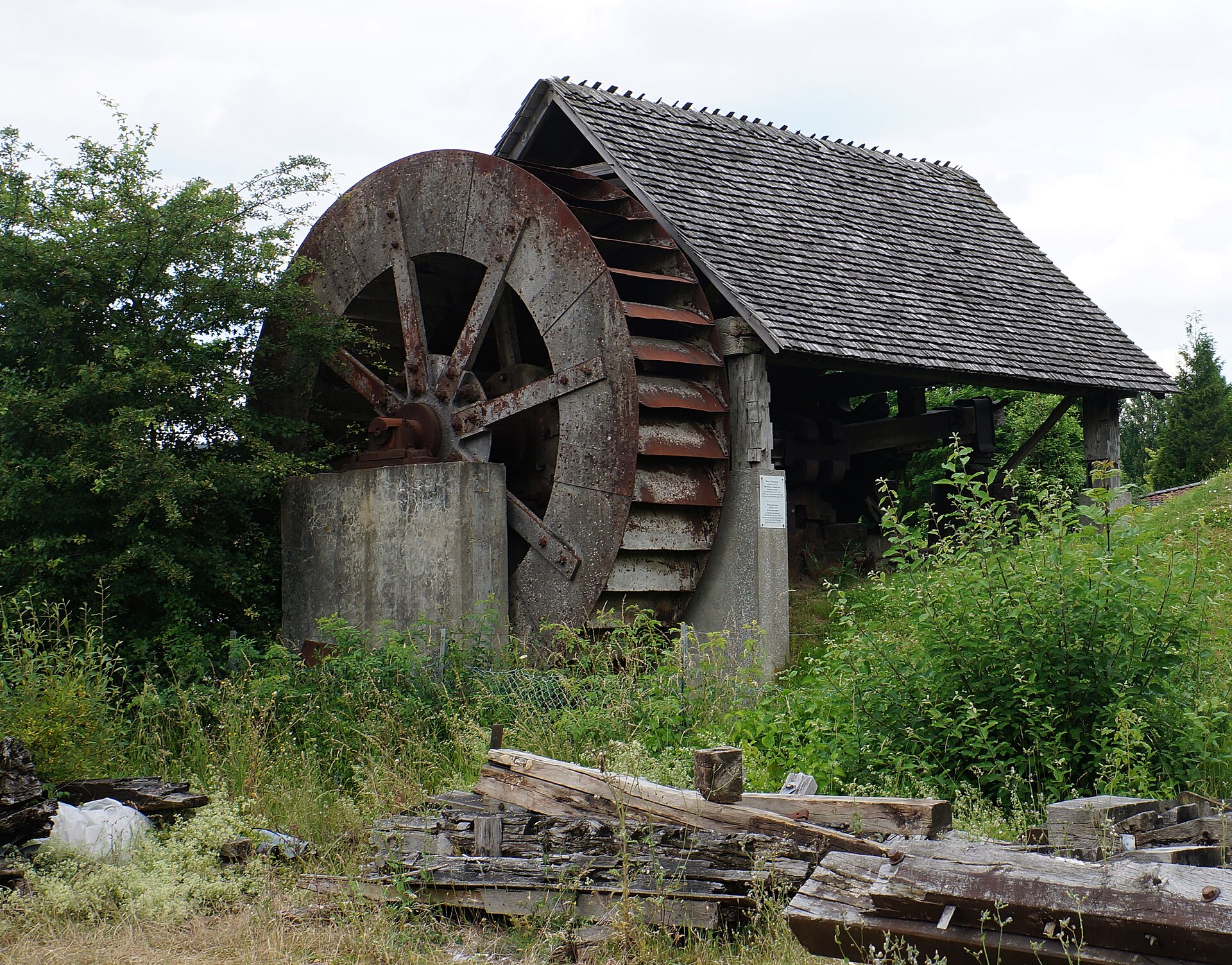 A watermill, the ancestor of the flour mill